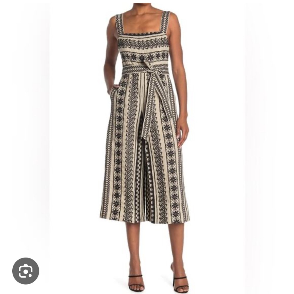 Alice + Olivia Natural and Black Gaucho Romper (not a dress)